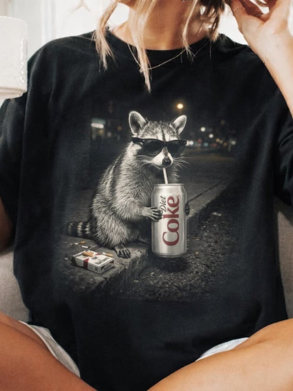 Funny Raccoon T-Shirt, Cute Animal Tee, Retro Graphic Shirt